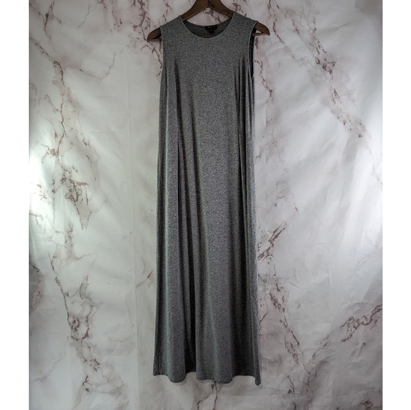 J Jill Dress Womens XS Gray Midi Maxi Long Tank Wearever Stretchy Pleated Basic - Picture 1 of 12